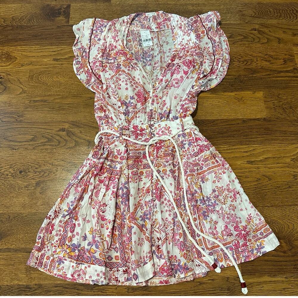 Poupette St Barth Brice Floral Mini Dress Women’s Large NWT Resort Boho Luxury